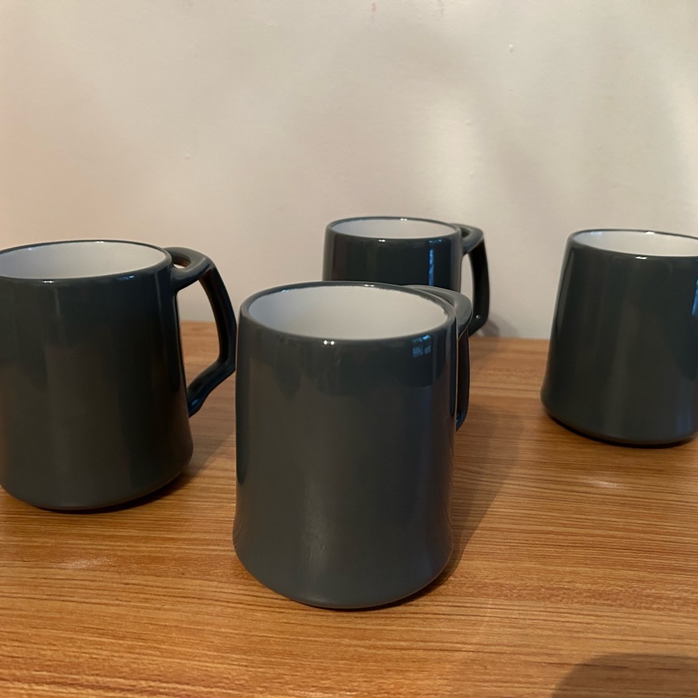 Dansk kobenstyle mugs set of 4 - grey blue color